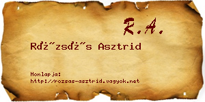 Rózsás Asztrid névjegykártya
